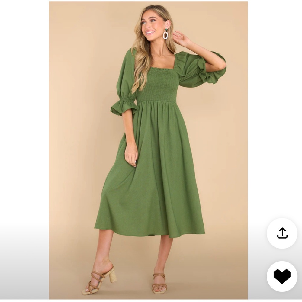 Green midi dress